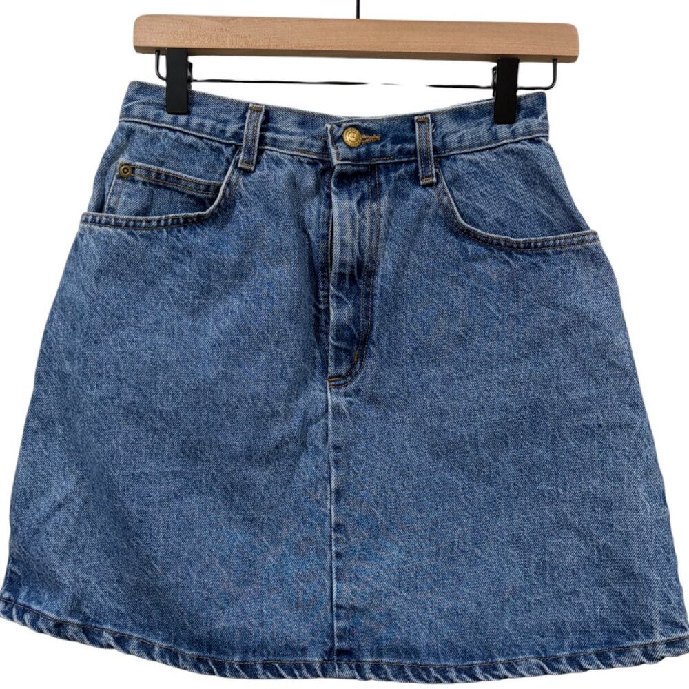 Stuffed Shirt Jeanswear Vintage 90s Classic Denim Mini Jean Skirt Blue Small
